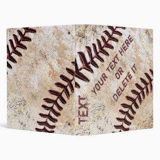 Cool PERSONALIZED Baseball Three Ring Binder