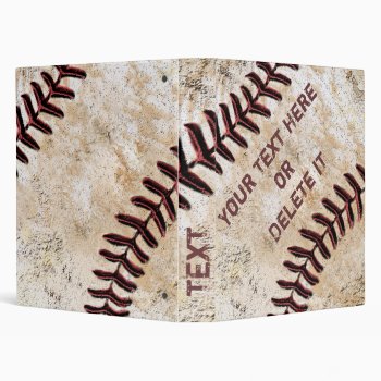 Cool Personalized Baseball Three Ring Binder by YourSportsGifts at Zazzle