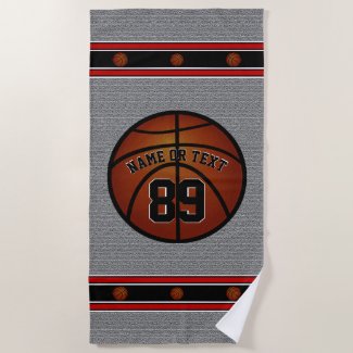 Cool Personalized Basketball Beach Towel for Him