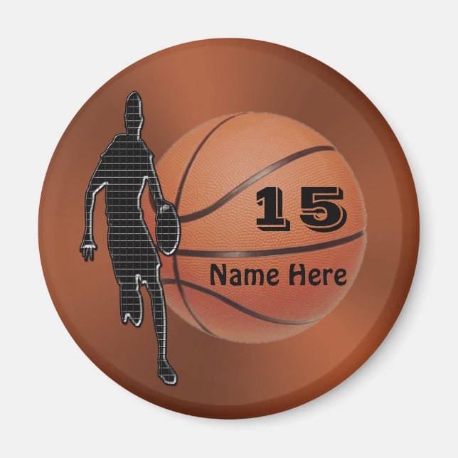 Cool Personalized Basketball Magnets for Boys Team (Front)
