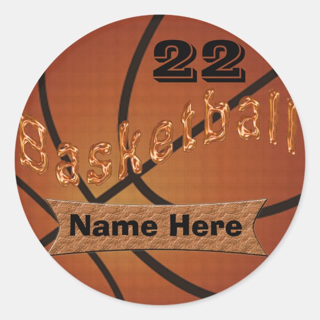 Cool Personalized Basketball Stickers (Front)