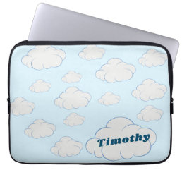 Cool Personalized Blue Cloudy Sky   Laptop Sleeve
