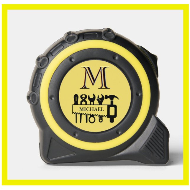 Cool Personalized Custom Monogram Name Tools Tape Measure (Creator Uploaded)