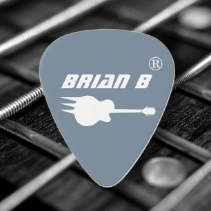 Cool Personalized Dusty Blue Rock Guitar Pick