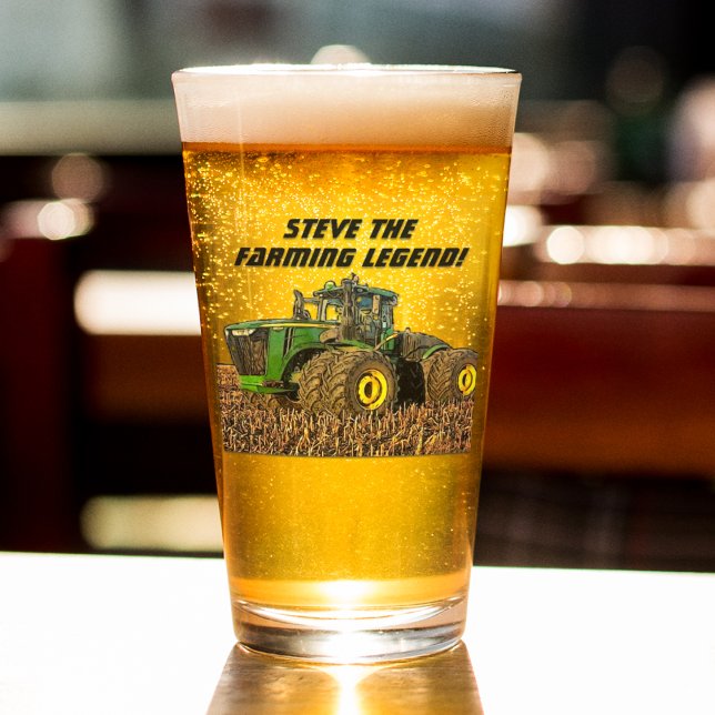 Cool Personalized Farming Legend Tractor Equipment Glass (Creator Uploaded)