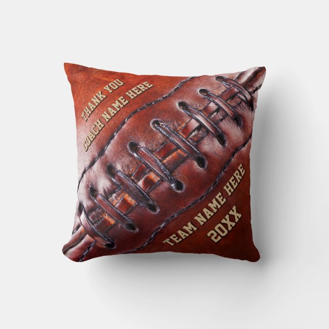 Cool Personalized Football Coach Gift Ideas Throw Pillow (Front)
