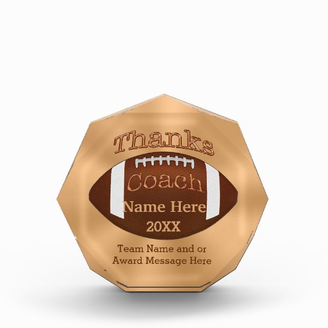 Cool Personalized Football Coach Gifts Award (Front)
