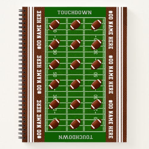 Cool Personalized Football Field Football Notebook