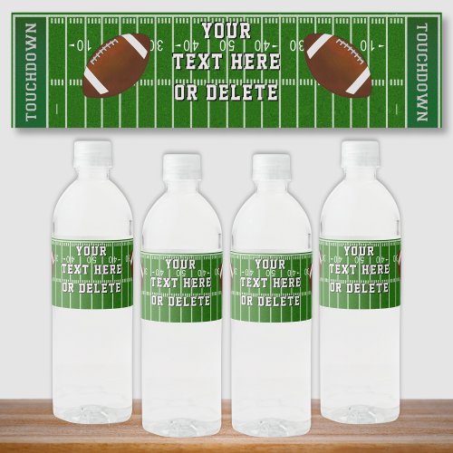 Cool Personalized Football Water Bottle Labels