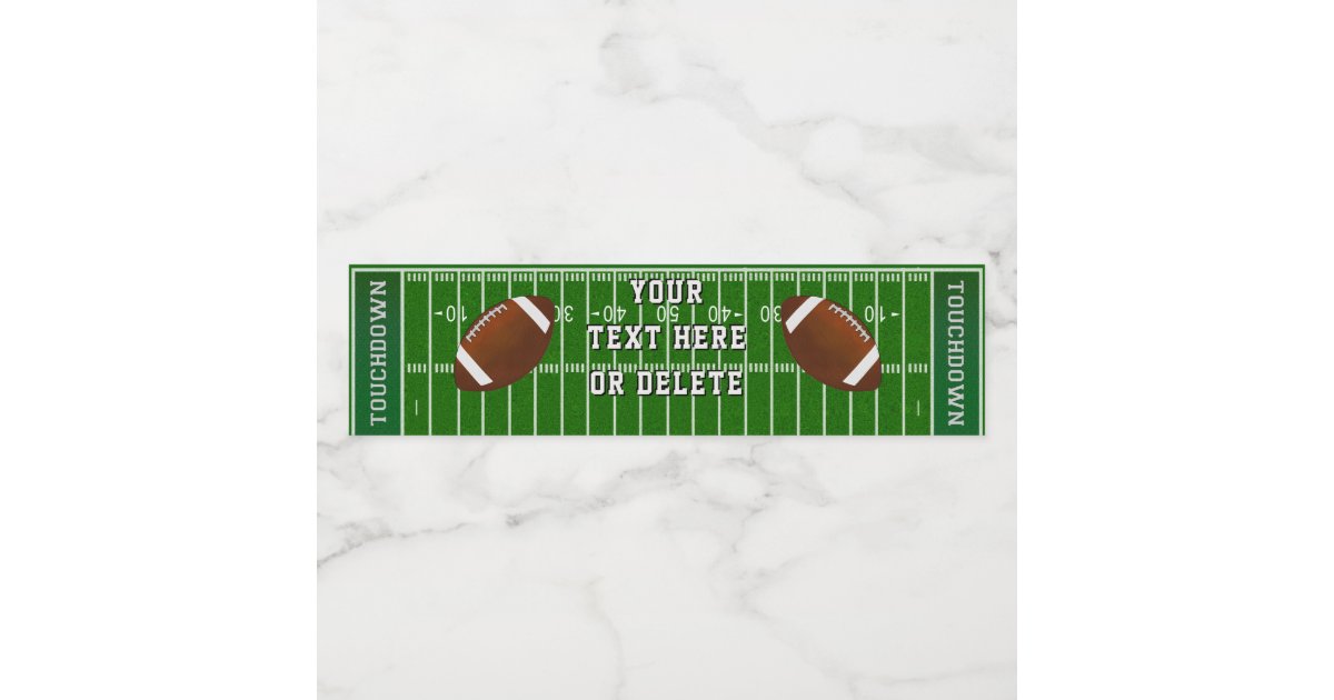 Cool Personalized Football Water Bottle Labels Zazzle Com