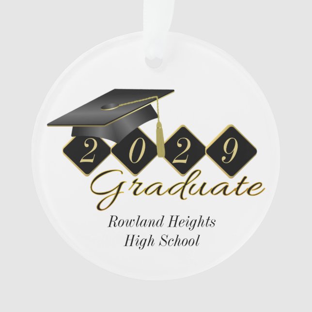 Cool Personalized Graduation Ornament (Front)