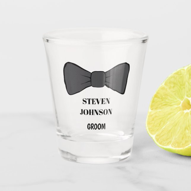 COOL! 👔 Personalized Groom Shot Glass  (Front)
