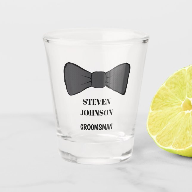 COOL! 👔 Personalized Groomsman Shot Glass  (Front)