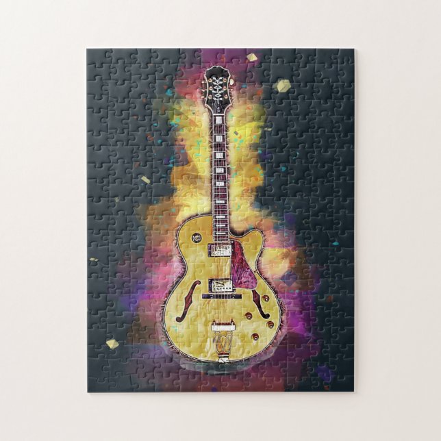 Cool Personalized Guitar Art Jigsaw Puzzle (Vertical)