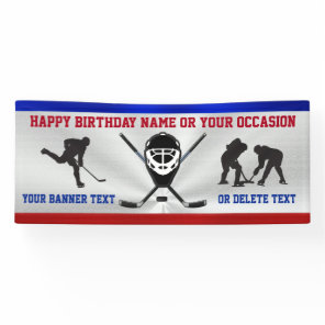 Cool PERSONALIZED Hockey Birthday Banner