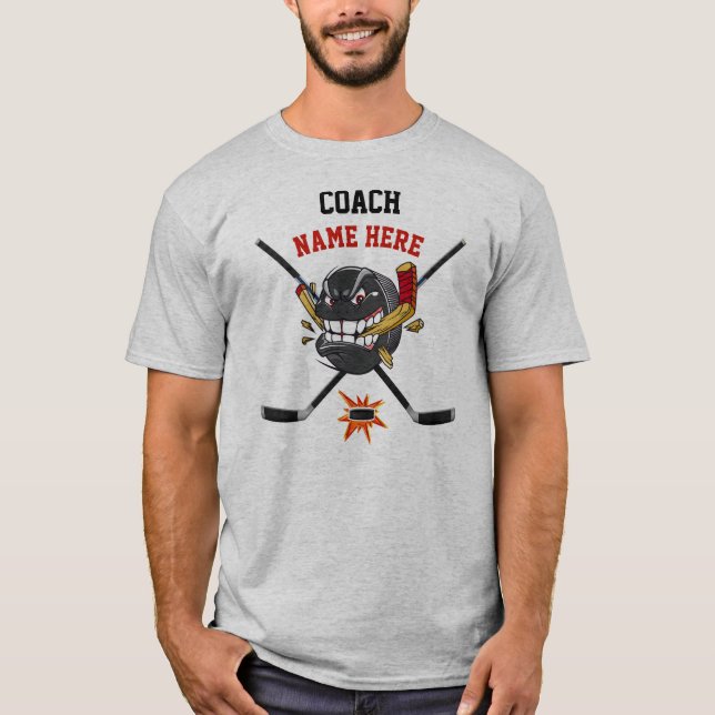Cool Personalized Hockey Coach Gifts, Hockey Shirt (Front)