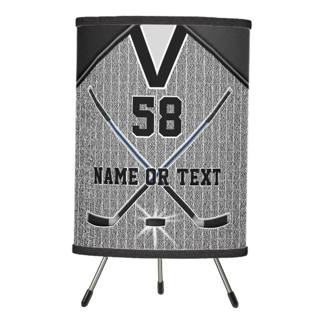 Cool Personalized Hockey Lamp, Personalized Tripod Lamp (Front)