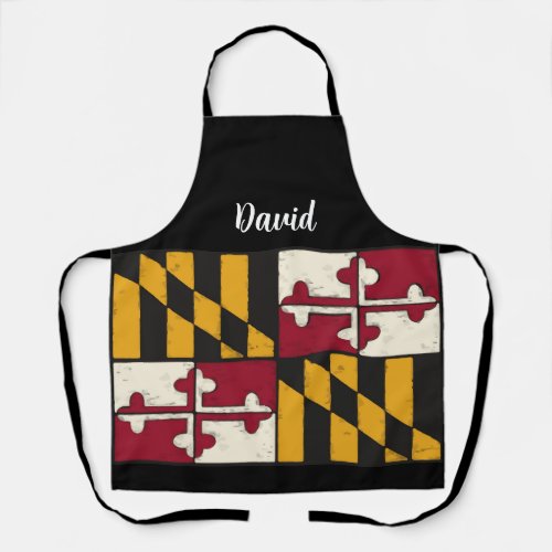 Cool Personalized Maryland Flag Chef Apron