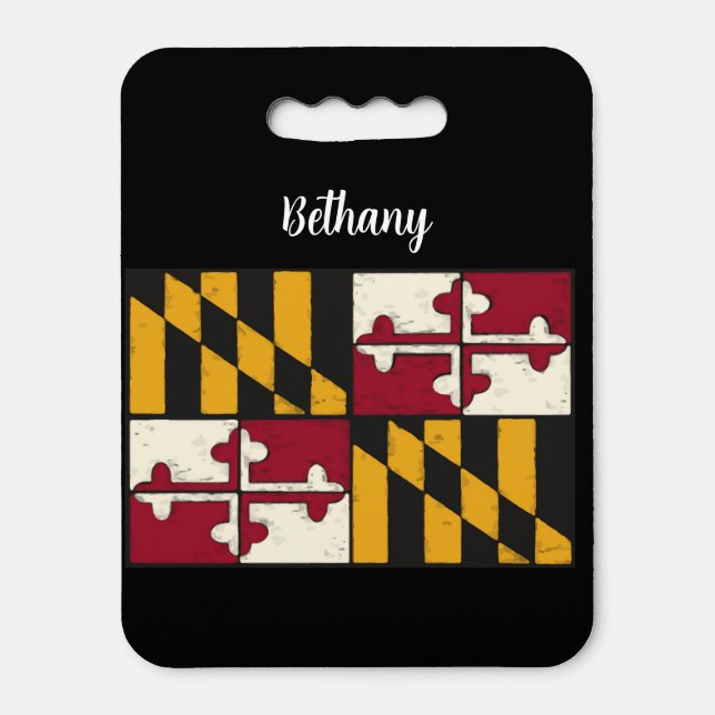 Cool Personalized Maryland State Flag Sport Seat Cushion (Front Vertical)