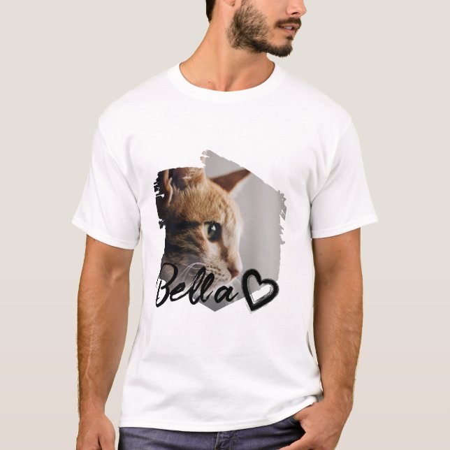 Cool Personalized Name and Photo for Your Pet T-Shirt (Front)