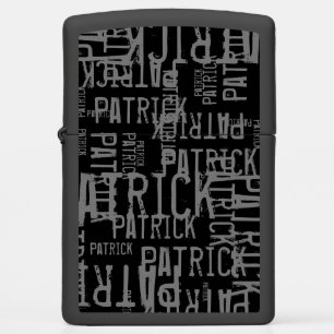cool personalized name pattern typography zippo lighter