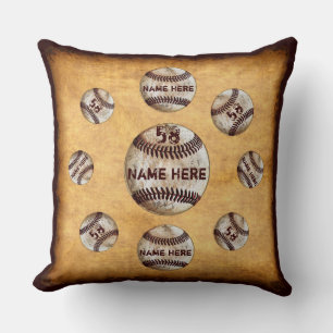 Cool Personalized Random Vintage Baseball Pillow