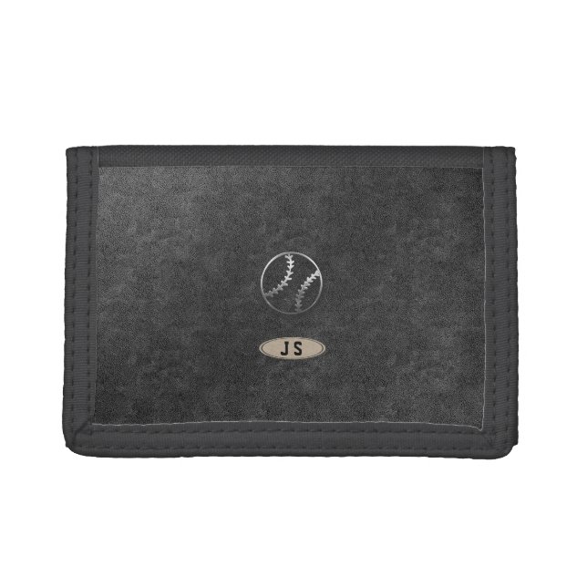 Cool Personalized Shiny Baseball Logo  Wallet (Front)