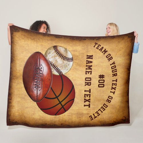 Cool Personalized Sports Throw Blanket Your Text