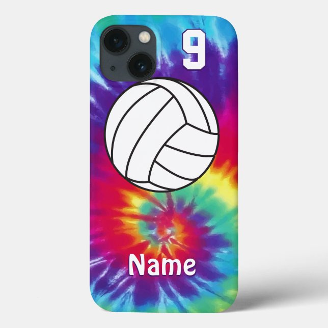 Cool Personalized Tie Dye Volleyball Phone Cases (Back)