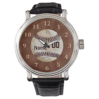 Cool Personalized Vintage Baseball Watches For Men by YourSportsGifts at Zazzle
