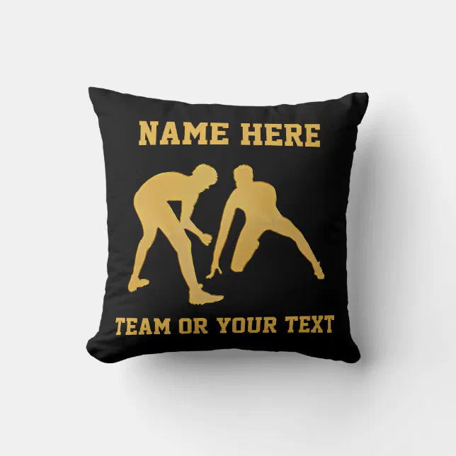 Cool Personalized Wrestling Team Gifts YOUR TEXT Throw Pillow Zazzle
