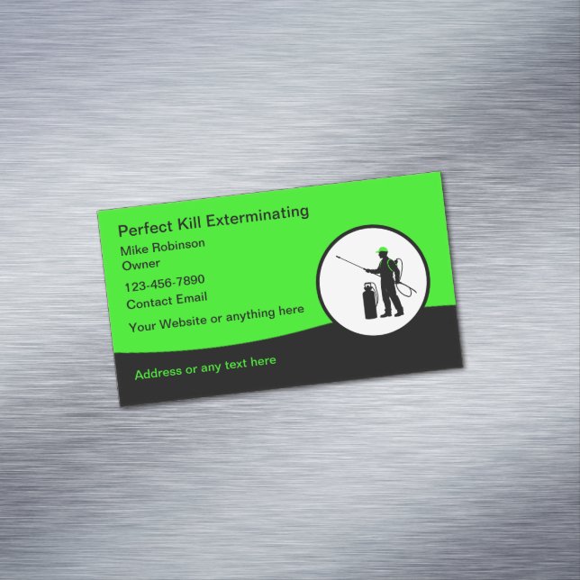Cool Pest Control Exterminating Bold Business Card Magnet (In Situ)
