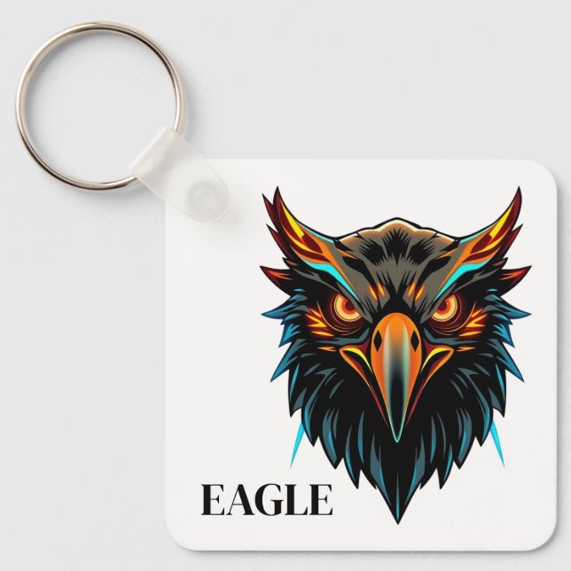 Cool Phoenix Eagle Mascot Logo Keychain (Front)