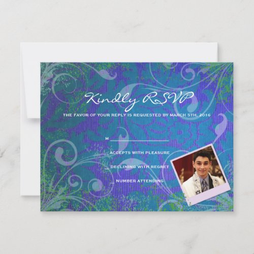 COOL PHOTO COLLAGE Bar Mitzvah Reply Card