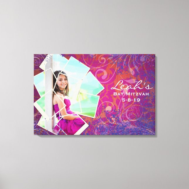 COOL PHOTO COLLAGE Bat Mitzvah Sign In Board (Front)