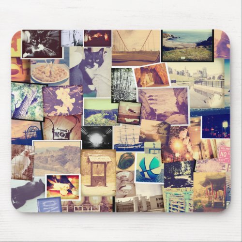 Cool Photo Filter Hipster Collage Mouse Pad