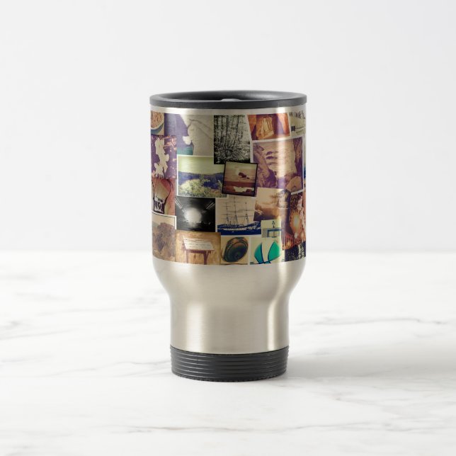 Cool Photo Filter Hipster Collage Travel Mug (Center)