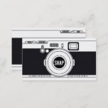 Cool Photographer Camera Modern Black Illustration Business Card at Zazzle