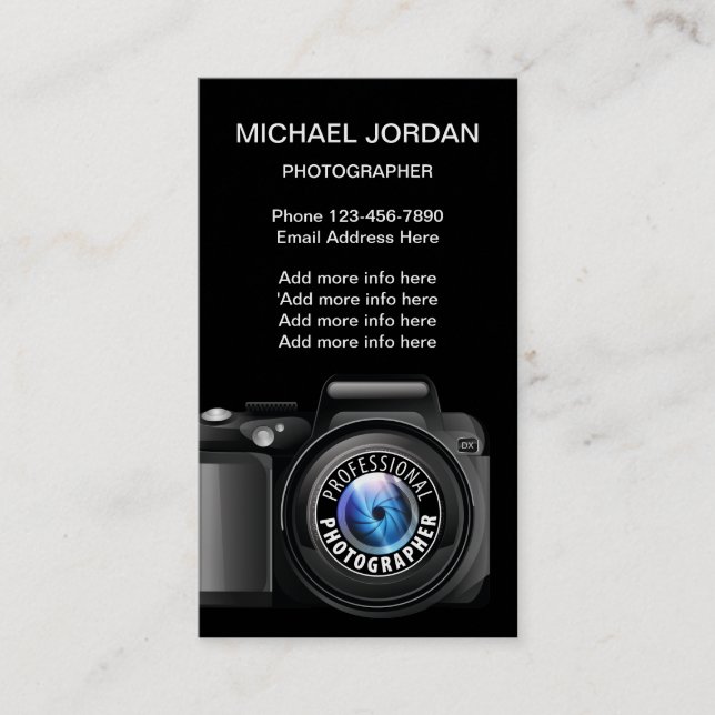 Cool Photographer Photography Services Business Card (Front)