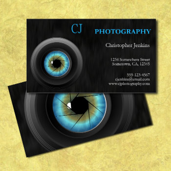 Cool Photography Blue Eye Camera Lens Photographer Business Card by sunnymars at Zazzle