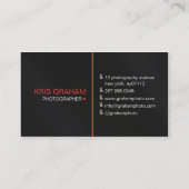 Cool photography camera viewfinder modern black business card (Back)