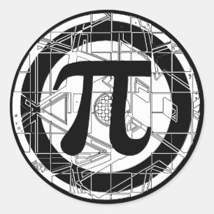 Cool Pi Symbol Classic Round Sticker