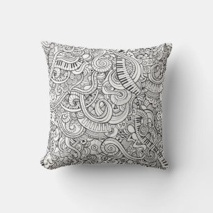 Cool Piano and Keyboard Musical Themed Throw Pillow