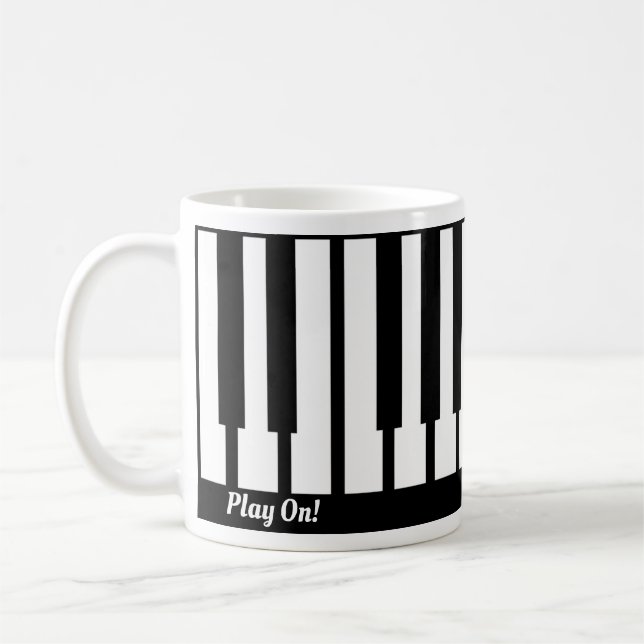 Cool Piano Keys Design Coffee Mug (Left)