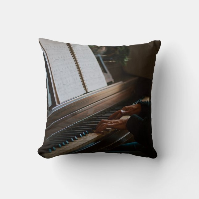 Cool Piano Throw Pillow (Front)