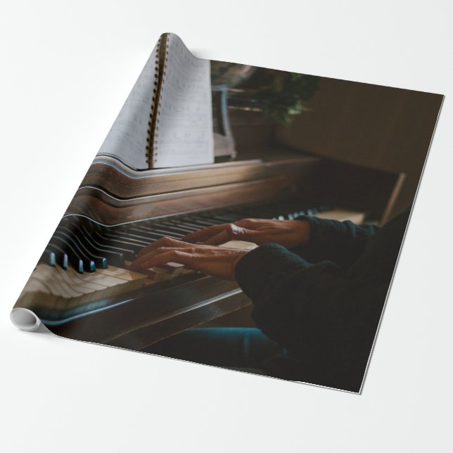 Cool Piano Wrapping Paper (Unrolled)