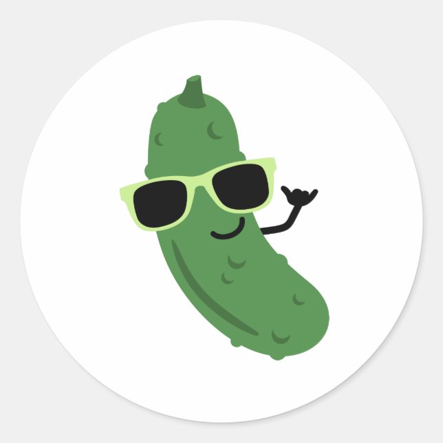 Cool Pickle Classic Round Sticker (Front)