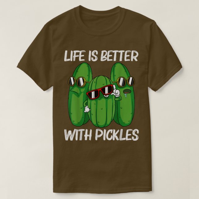 Cool Pickle Design For Men Women Pickle Food Cucum T-Shirt (Design Front)
