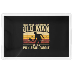 Cool Pickleball Art For Men Women Paddle Picklebal Acrylic Tray