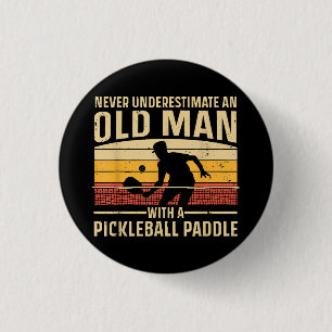 Cool Pickleball Art For Men Women Paddle Picklebal Button